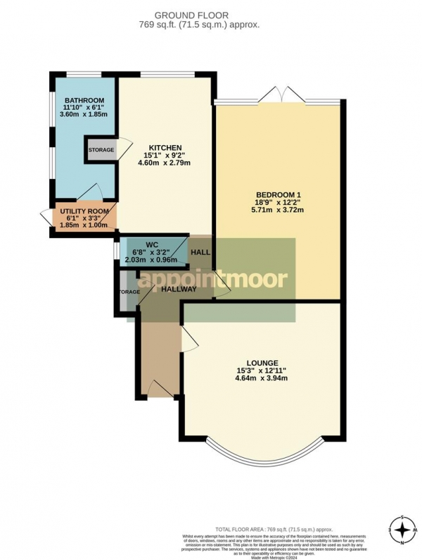 Floor Plan Image for 1 Bedroom Apartment for Sale in WHITEFRIARS CRESCENT, Westcliff-On-Sea