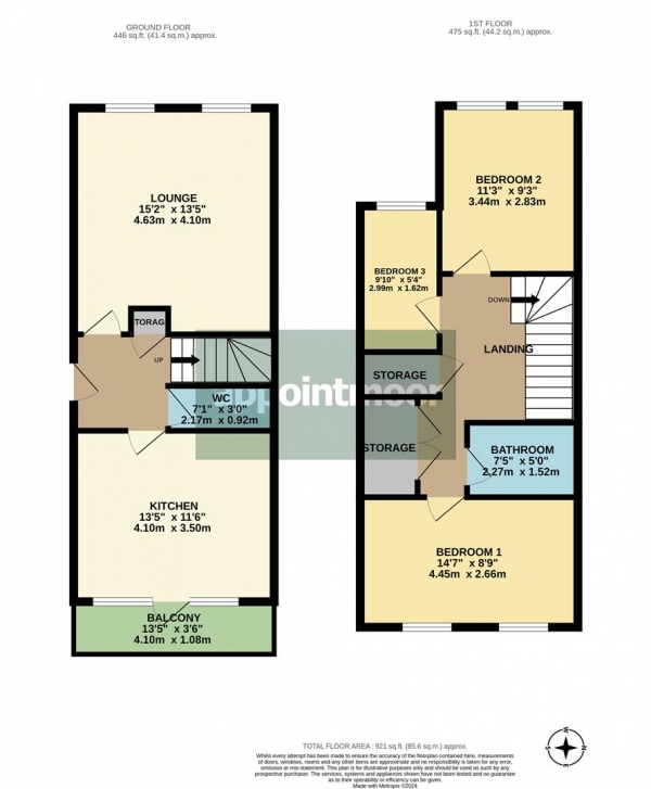 Floor Plan Image for 3 Bedroom Maisonette for Sale in PEARTREE CLOSE, South Ockendon