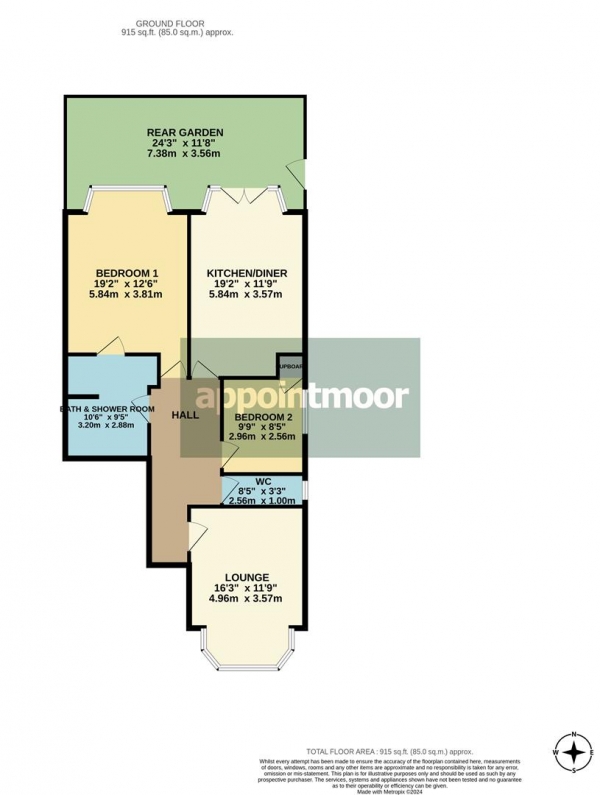 Floor Plan Image for 2 Bedroom Apartment for Sale in GRAND PARADE, Leigh-On-Sea