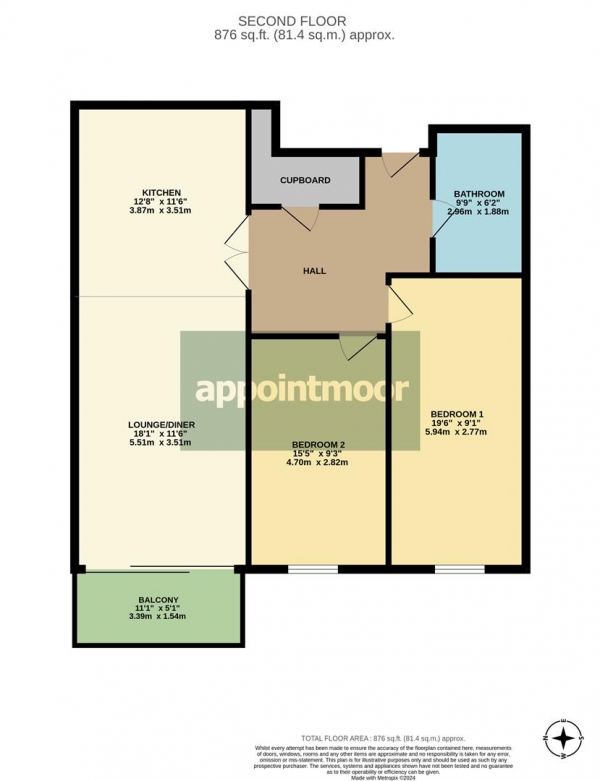 Floor Plan Image for 2 Bedroom Apartment for Sale in BEECH ROAD, Benfleet