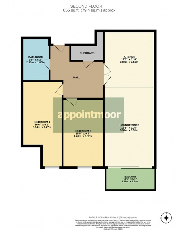 Floor Plan Image for 2 Bedroom Apartment for Sale in BEECH ROAD, Benfleet