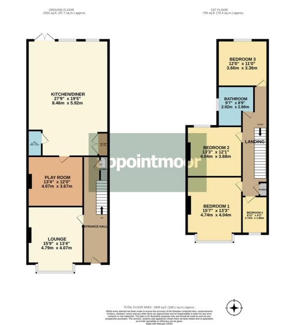 Floor Plan Image for 4 Bedroom Semi-Detached House for Sale in ELDERTON ROAD, Westcliff-On-Sea