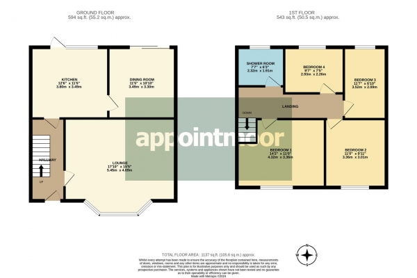 Floor Plan Image for 4 Bedroom Semi-Detached House for Sale in VALLANCE CLOSE, Southend-On-Sea