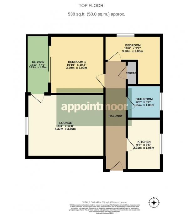 Floor Plan Image for 2 Bedroom Apartment for Sale in COLLIER WAY, Southend-On-Sea