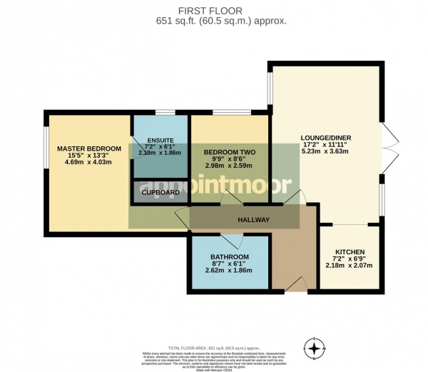 Floor Plan Image for 2 Bedroom Apartment for Sale in GLENDALE GARDENS, Leigh-on-Sea