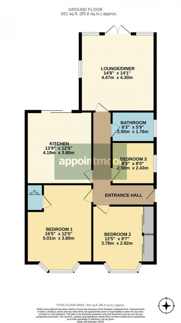 Floor Plan Image for 3 Bedroom Semi-Detached Bungalow for Sale in LANSDOWNE AVENUE, Leigh-On-Sea