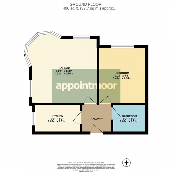 Floor Plan Image for 1 Bedroom Apartment for Sale in CHADWICK ROAD, Chalkwell