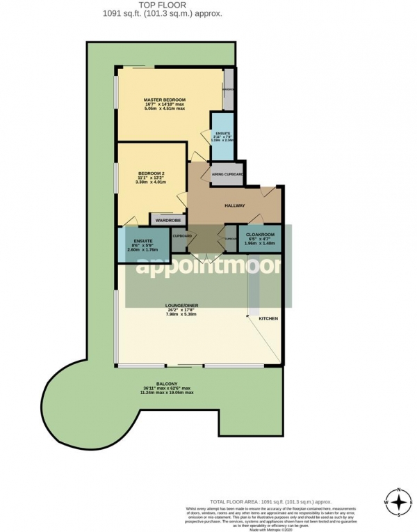 Floor Plan Image for 2 Bedroom Penthouse for Sale in CROWSTONE AVENUE, Chalkwell