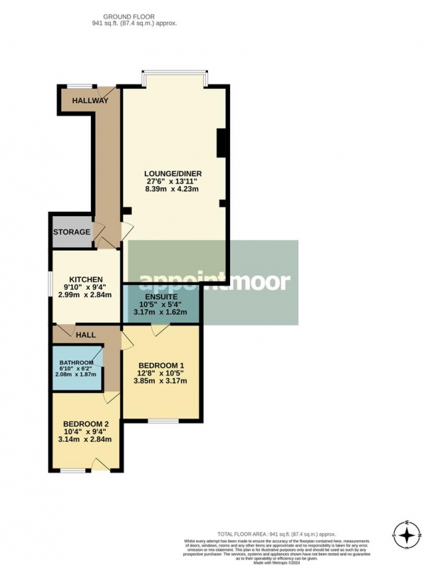 Floor Plan Image for 2 Bedroom Apartment for Sale in HONITON ROAD, Southend-On-Sea