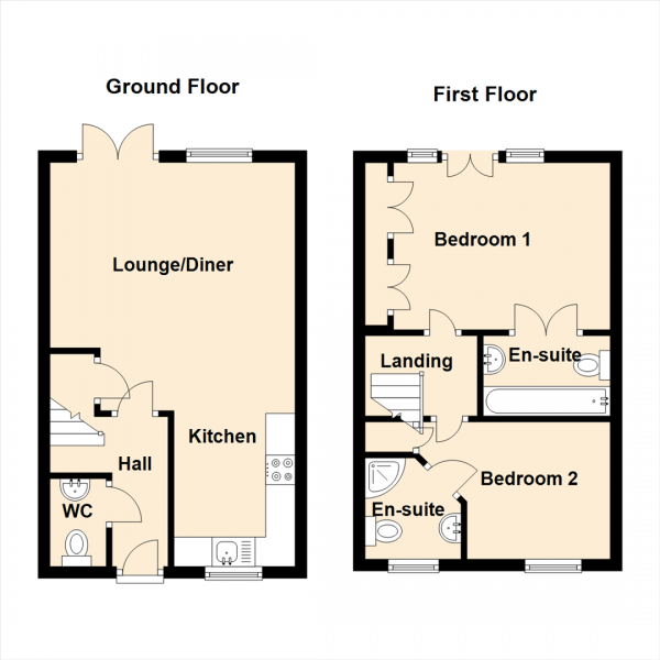 Floor Plan Image for 2 Bedroom Semi-Detached House for Sale in Maybury Villas, Longbenton