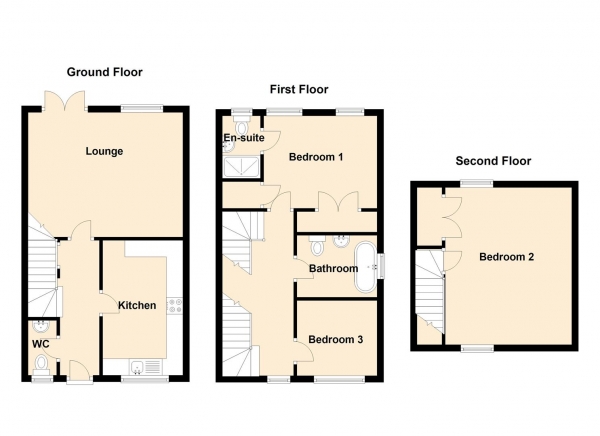 Floor Plan Image for 3 Bedroom Town House for Sale in Edenbridge Crescent, Benton