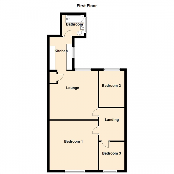 Floor Plan Image for 3 Bedroom Apartment for Sale in Claremont North Avenue, Gateshead