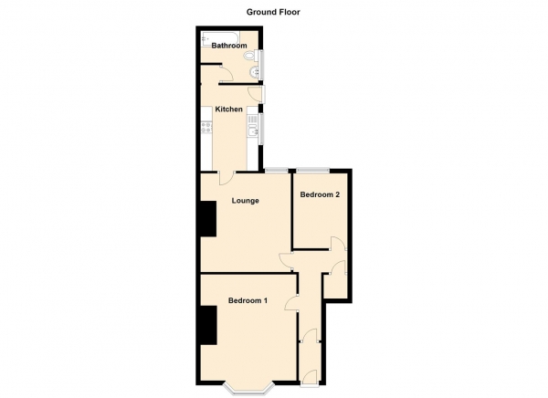 Floor Plan Image for 2 Bedroom Ground Flat for Sale in Warton Terrace, Newcastle Upon Tyne