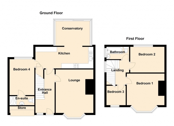 Floor Plan Image for 4 Bedroom Semi-Detached House for Sale in Dimbula Gardens, Newcastle Upon Tyne