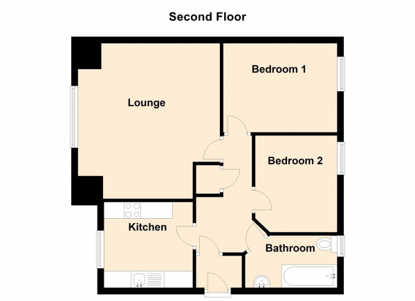 Floor Plan Image for 2 Bedroom Apartment for Sale in Ashfield Mews, Wallsend