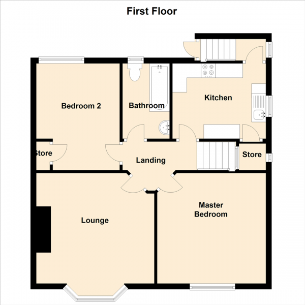 Floor Plan Image for 2 Bedroom Property for Sale in Benton Road, High Heaton, Newcastle Upon Tyne