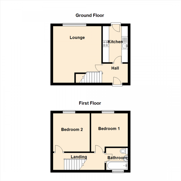 Floor Plan for 2 Bedroom Property for Sale in Clydesdale Road, Newcastle Upon Tyne, NE6, 2EJ - Guide Price &pound90,000