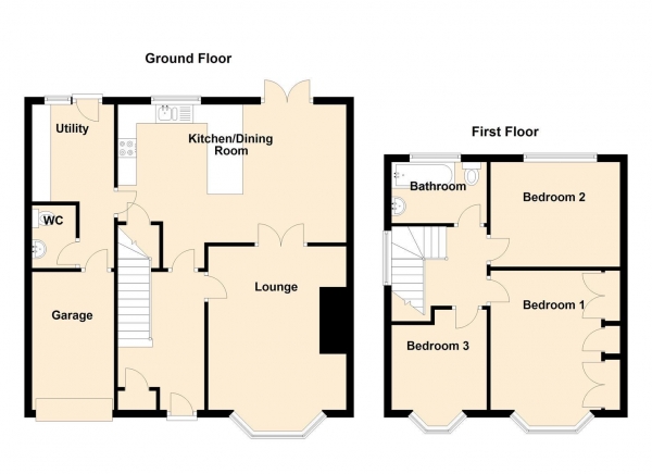 Floor Plan Image for 3 Bedroom Semi-Detached House to Rent in Southfield Road, Benton, Tyne and Wear