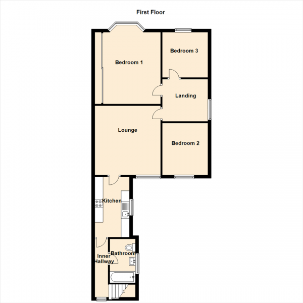 Floor Plan Image for 3 Bedroom Property for Sale in Danby Gardens, Heaton, Newcastle Upon Tyne