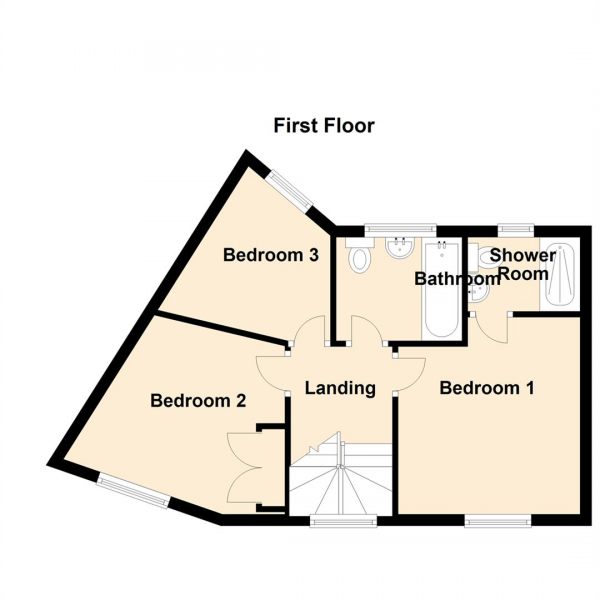 Floor Plan for 3 Bedroom Semi-Detached House for Sale in Miller Close, Palmersville, Newcastle Upon Tyne, NE12, 9ER -  &pound240,000