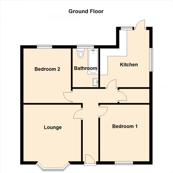 Floor Plan Image for 2 Bedroom Flat for Sale in Birchwood Avenue, High Heaton, Newcastle Upon Tyne