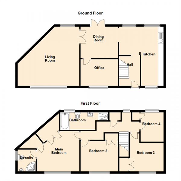 Floor Plan for 4 Bedroom Property for Sale in Stoneleigh Avenue, Longbenton, Newcastle Upon Tyne, NE12, 8XQ - Guide Price &pound265,000