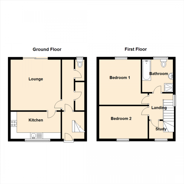 Floor Plan for 2 Bedroom Property for Sale in Craster Terrace, High Heaton, Newcastle Upon Tyne, NE7, 7EN - Offers Over &pound170,000