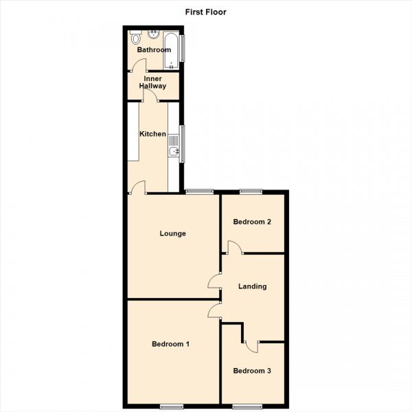 Floor Plan Image for 3 Bedroom Property for Sale in George Street, Wallsend