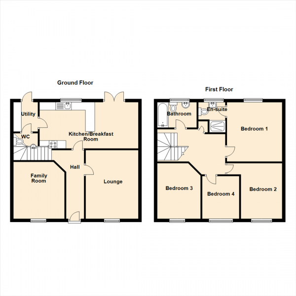 Floor Plan Image for 4 Bedroom Detached House for Sale in Moor Drive, Wallsend