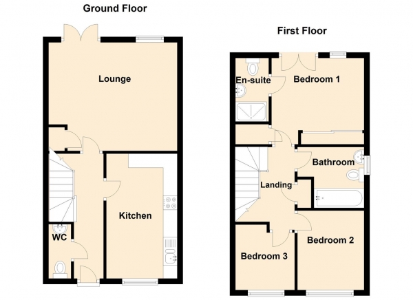 Floor Plan Image for 3 Bedroom Semi-Detached House to Rent in Maybury Villas, Newcastle Upon Tyne