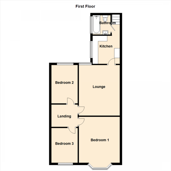 Floor Plan for 3 Bedroom Property for Sale in Whitefield Terrace, Heaton, Newcastle Upon Tyne, NE6, 5SR - Offers Over &pound165,000