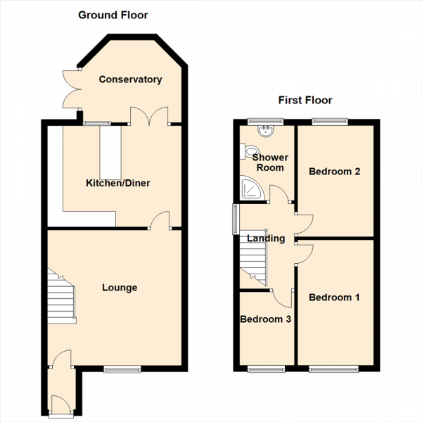 Floor Plan Image for 3 Bedroom Detached House for Sale in Cheviot Grange, Burradon, Cramlington