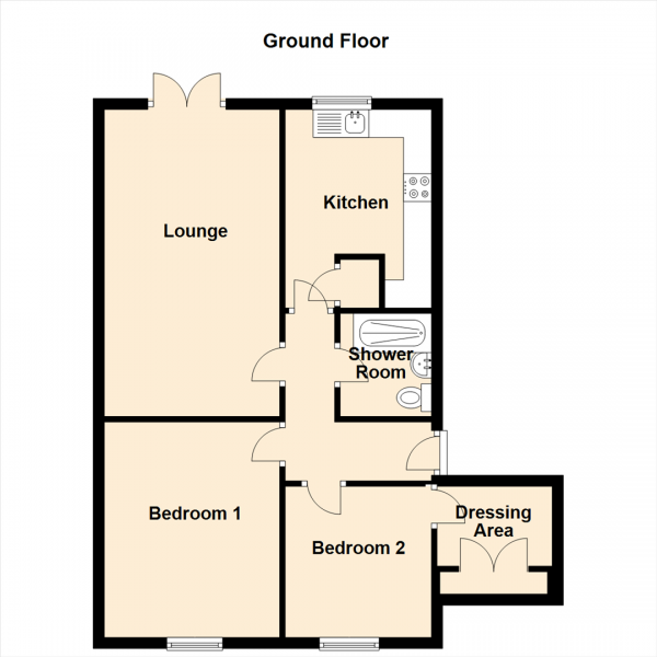 Floor Plan Image for 2 Bedroom Property for Sale in Victoria Court, West Moor, Newcastle Upon Tyne