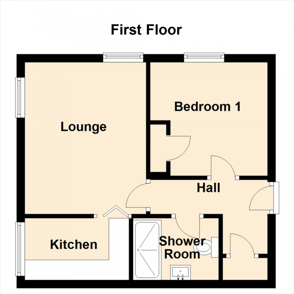 Floor Plan Image for 1 Bedroom Property for Sale in Lyndhurst Road, Benton, Newcastle Upon Tyne