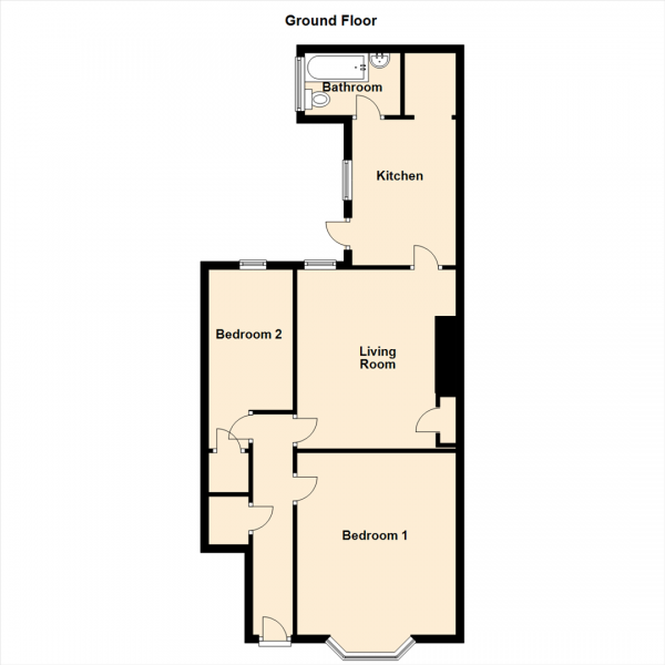 Floor Plan Image for 2 Bedroom Ground Flat for Sale in Philiphaugh, Wallsend