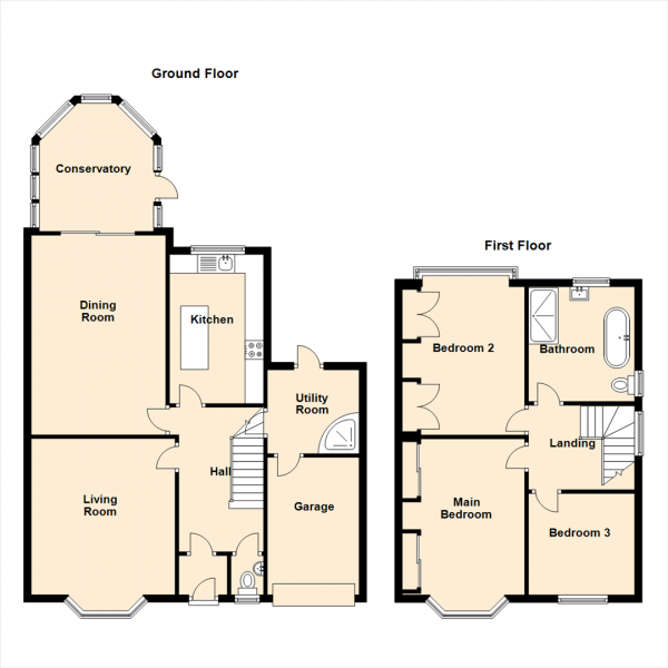 Floor Plan Image for 3 Bedroom Semi-Detached House for Sale in Benton Lodge Avenue, Benton, Newcastle Upon Tyne