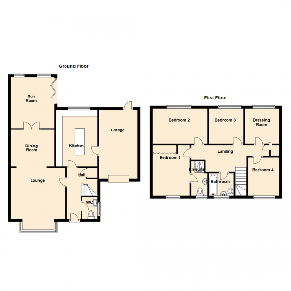 Floor Plan Image for 4 Bedroom Detached House for Sale in Southfields, Dudley, Cramlington