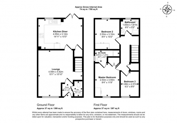 Floor Plan Image for 3 Bedroom Property to Rent in Violet Drive, Cramlington, Newcastle Upon Tyne