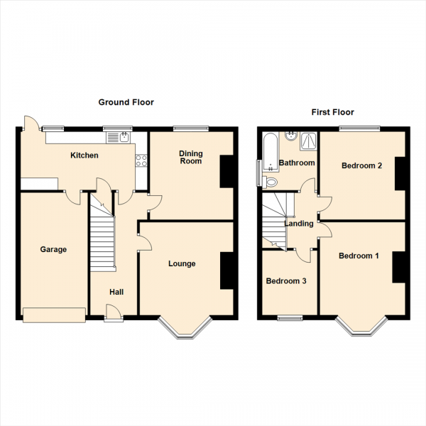 Floor Plan Image for 3 Bedroom Semi-Detached House to Rent in Jenifer Grove, High Heaton, Newcastle Upon Tyne