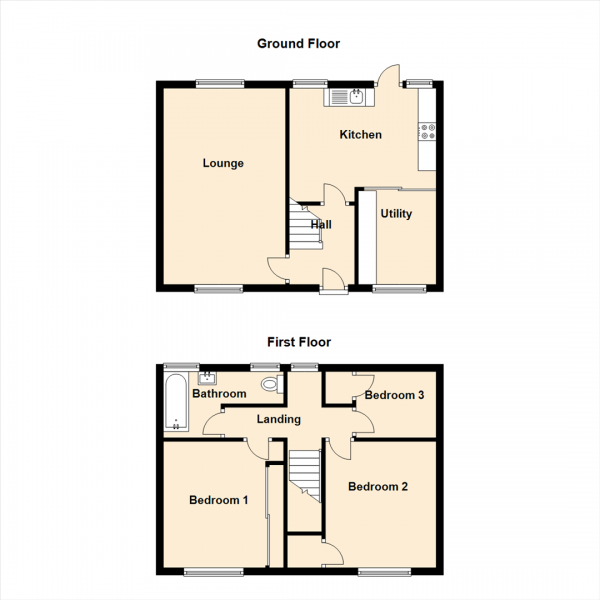 Floor Plan Image for 3 Bedroom Semi-Detached House for Sale in Chesters Avenue, Newcastle Upon Tyne