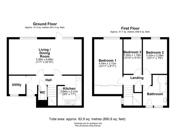 Floor Plan Image for 3 Bedroom End of Terrace House for Sale in Hazelwood Close, Cambridge