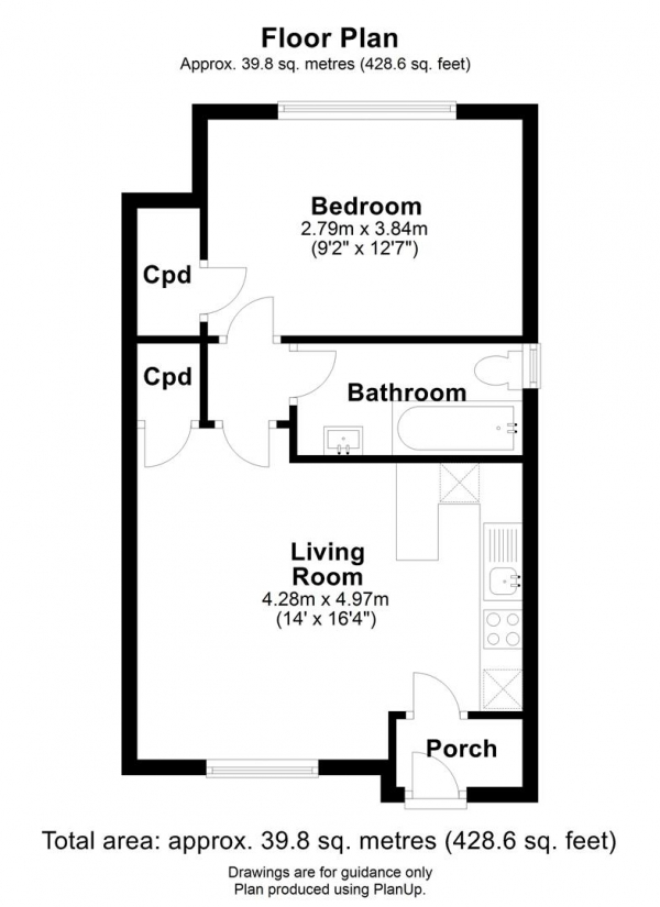 Floor Plan Image for 1 Bedroom Maisonette for Sale in Prince William Ct, Victoria Road, Cambridge