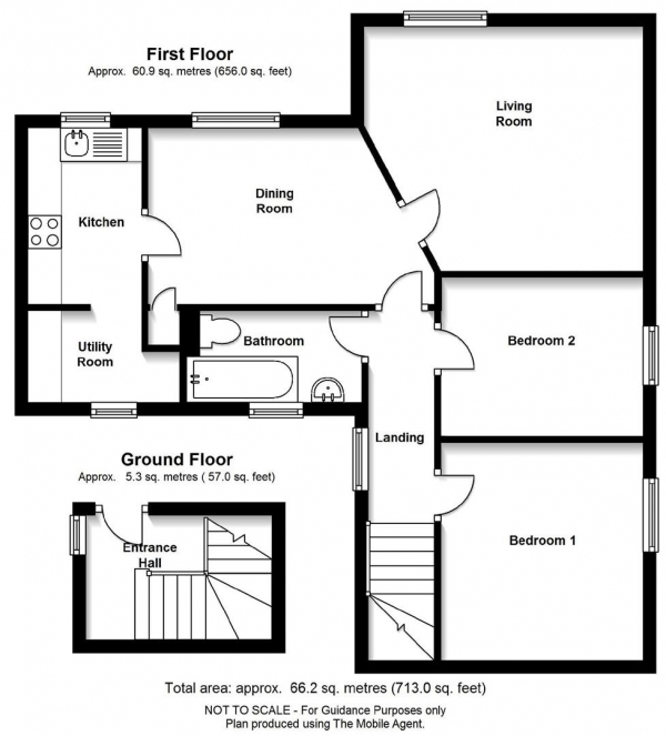 Floor Plan Image for 2 Bedroom Maisonette for Sale in Tiverton Way, Cambridge