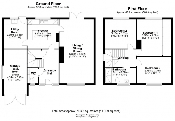 Floor Plan Image for 3 Bedroom Semi-Detached House for Sale in Perse Way, Cambridge