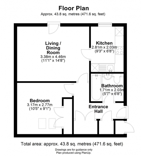 Floor Plan Image for 1 Bedroom Flat for Sale in Woodhead Drive, Cambridge