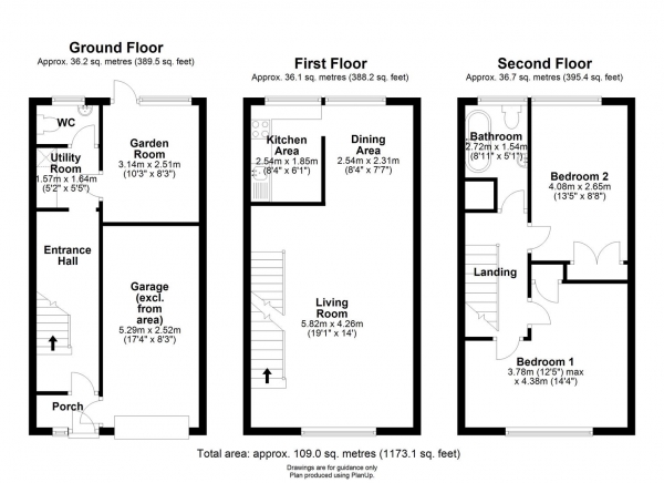 Floor Plan Image for 3 Bedroom Town House for Sale in Mulberry Close, Cambridge