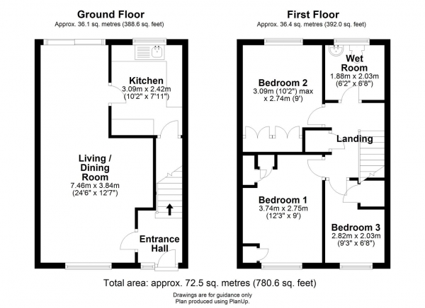 Floor Plan Image for 3 Bedroom Terraced House for Sale in Drinkwater Close, Newmarket