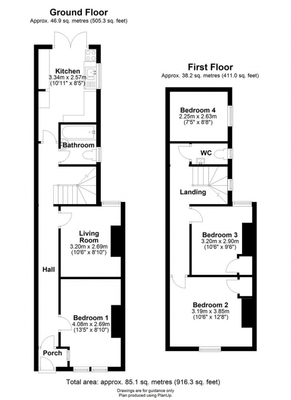 Floor Plan for 4 Bedroom Terraced House for Sale in Cherry Hinton Road, Cambridge, CB1, 7AW - Guide Price &pound550,000