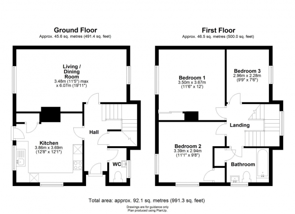 Floor Plan Image for 3 Bedroom Semi-Detached House to Rent in Main Street, Caldecote, Cambridge