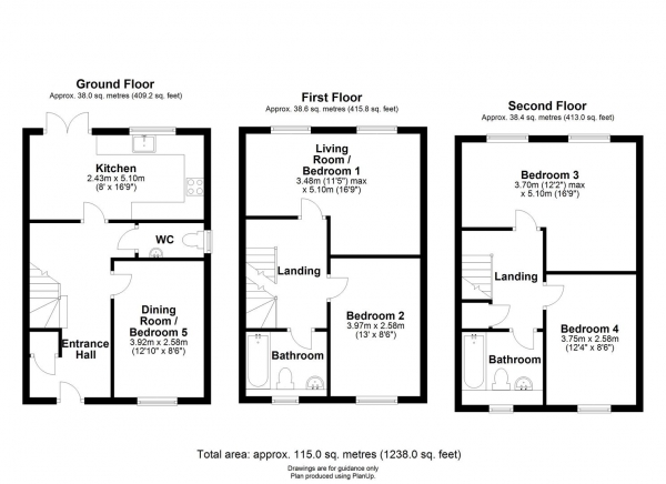 Floor Plan Image for 4 Bedroom Terraced House for Sale in Circus Drive, Cambridge